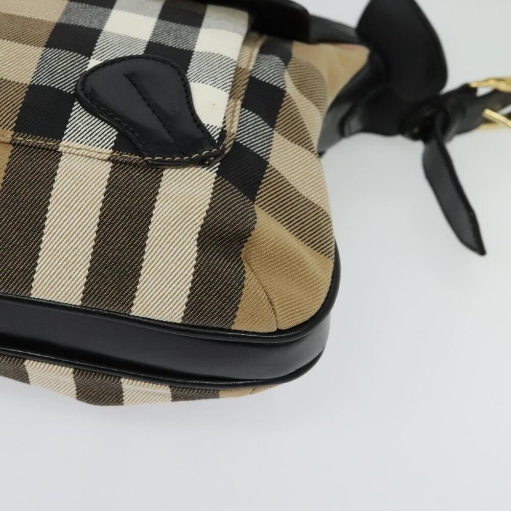 Authentic BURBERRY Nova Check Shoulder Bag Canvas Beige Gold - Picture 6 of 16